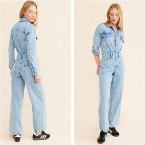 Free People Touch the Sky Denim Jumpsuit